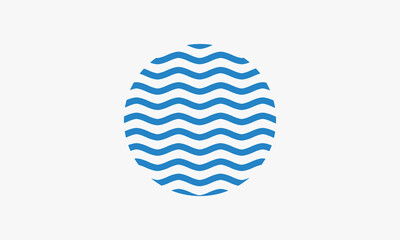 circle waves ocean vector isolated on white background.