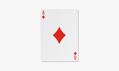 diamonds playing card ace vector on white background.