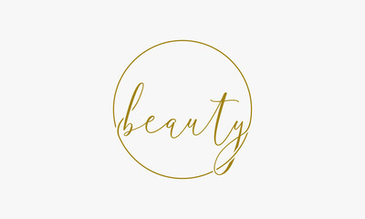 text beauty gold color with circle design vector.