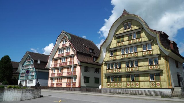 Buildings in the historic part of the town of Appenzell, Switzerland