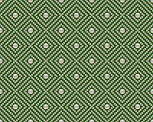 Green luxury background with pearls and rhombuses. Seamless vector illustration. 