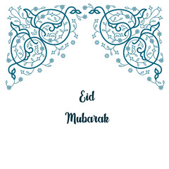 Eid Mubarak celebration. Floral decorated beautiful greeting card for muslim community festival, Eid Mubarak celebration.