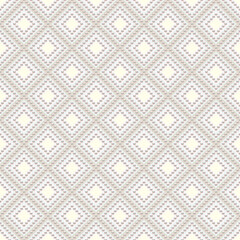 White luxury background with small pearls and rhombuses. Seamless vector illustration. 