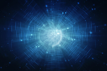 2d illustration Abstract futuristic electronic circuit technology background
