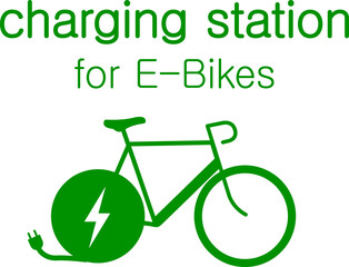 Sign charging station for e-bikes