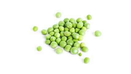 Green peas isolated on a white background.