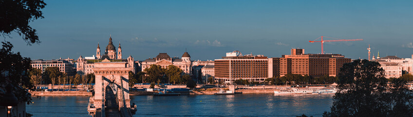 Panorama of the Danube with the Chane bridge