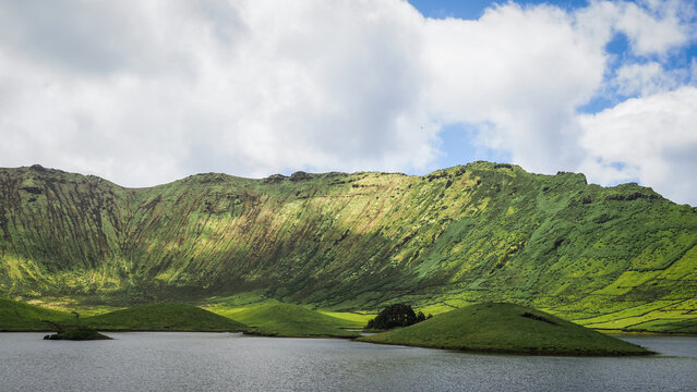 The landscape of Corvo island in the Azores
