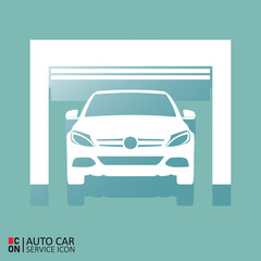 Picture of vehicle. Vector image of car service icon. Conception of automobiles.
