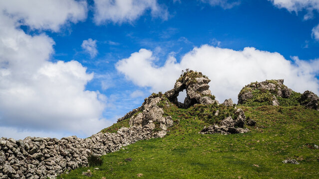 The landscape of Corvo island in the Azores