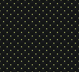 Black luxury background with yellow beads. Seamless vector illustration.