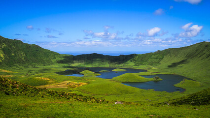 The landscape of Corvo island in the Azores