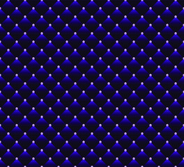 Blue luxury background with small pearls and rhombuses. Seamless vector illustration. 