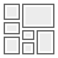 Empty Picture Frames Set on White Background. Vector