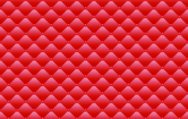 Red luxury background with red beads and rhombuses. Seamless vector illustration. 