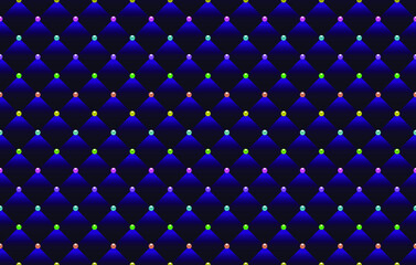 Fototapeta premium Blue luxury background with colorful beads. Seamless vector illustration. 