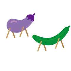 お盆のお供えのイラスト