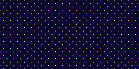 Blue luxury background with colorful beads. Seamless vector illustration. 