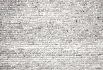 White grunge brick wall background. Painted texture