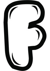 black and white alphabet in capital for educational or commercial purposes