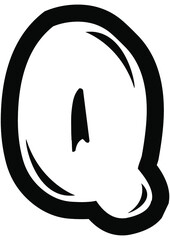 black and white alphabet in capital for educational or commercial purposes