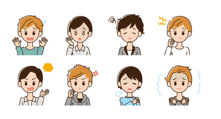 ネガティブな男性のイラスト