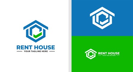 LETTER R AND HOME LOGO REAL ESTATE SIMPLE EDITABLE
