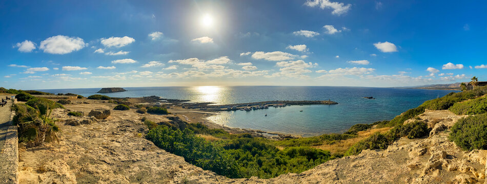 Yeronisos, Geronisos, small island lying of the west coast of Cyprus. Agios Georgios island. Akamas. Uninhabited island of Yeronisos Sacred Holy Island off the coast of Cyprus
