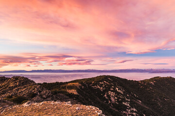 Sunset over the mountains