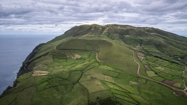 The landscape of Corvo Island in the Azores