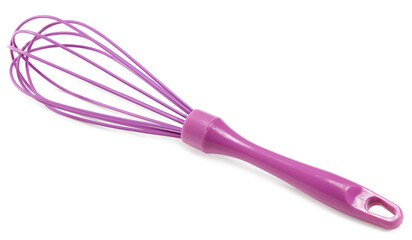 violet balloon whisk for mixing for cooking. clipping path