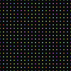 Black luxury background with colorful beads. Seamless vector illustration.