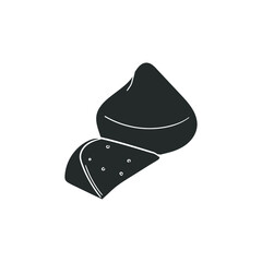 Nipple Cheese Icon Silhouette Illustration. Spanish Vector Graphic Pictogram Symbol Clip Art. Doodle Sketch Black Sign.