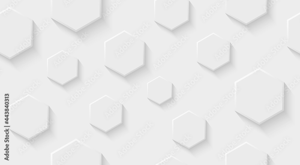 Fototapete vector abstract white background with hexagons. seamless 3d texture.
