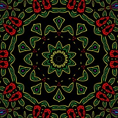 Colourful pattern illustration design made with the help of graphics.