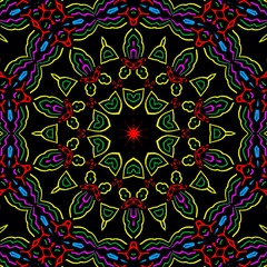 Colourful pattern illustration design made with the help of graphics.