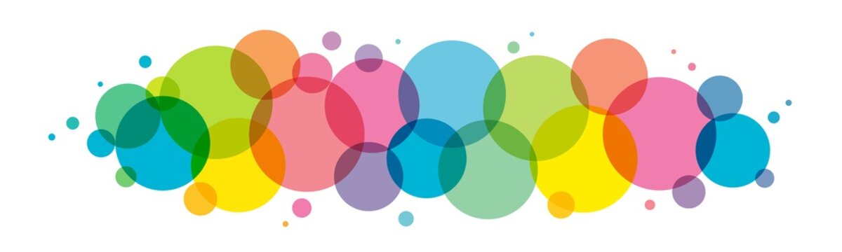 Colorful vector circles background on white background