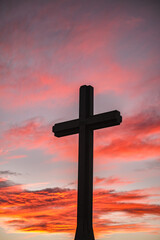 cross against a red sky