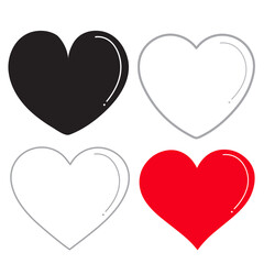 Heart icon collection, Vector,icon web, illustration, symbol, white background 2
