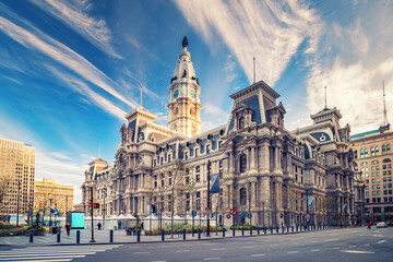 Fototapeta na wymiar Historic City Hall in Philadelphia, USA