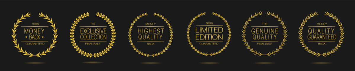 Limited edition Golden laurel wreath label set