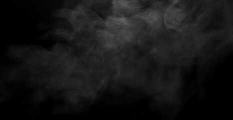 smoke steam isolated black background	
