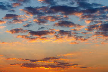 Fototapeta premium Clouds of a sunset in the evening