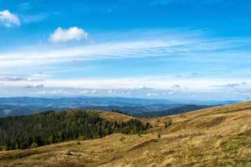 Beautiful mountain landscape. Carpathians. Ukraine. View from Mount Zakhar Berkut. travels. Tourism. Hiking. Nature.