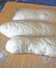 Bread dough before putting it into the oven