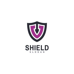 Shield, Letter V Logo. Vector Design.