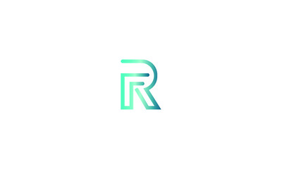 Unique logo design letter R on white background