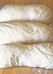 Bread dough before putting it into the oven