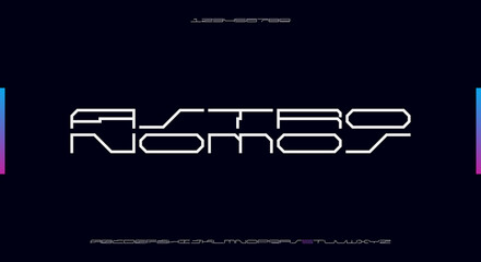 astronomos, an extra wide experimental futuristic scifi font. 