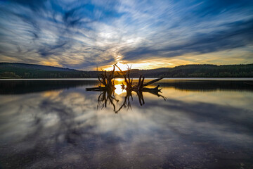 Sonnenuntergang an der Talsperre Eibenstock 